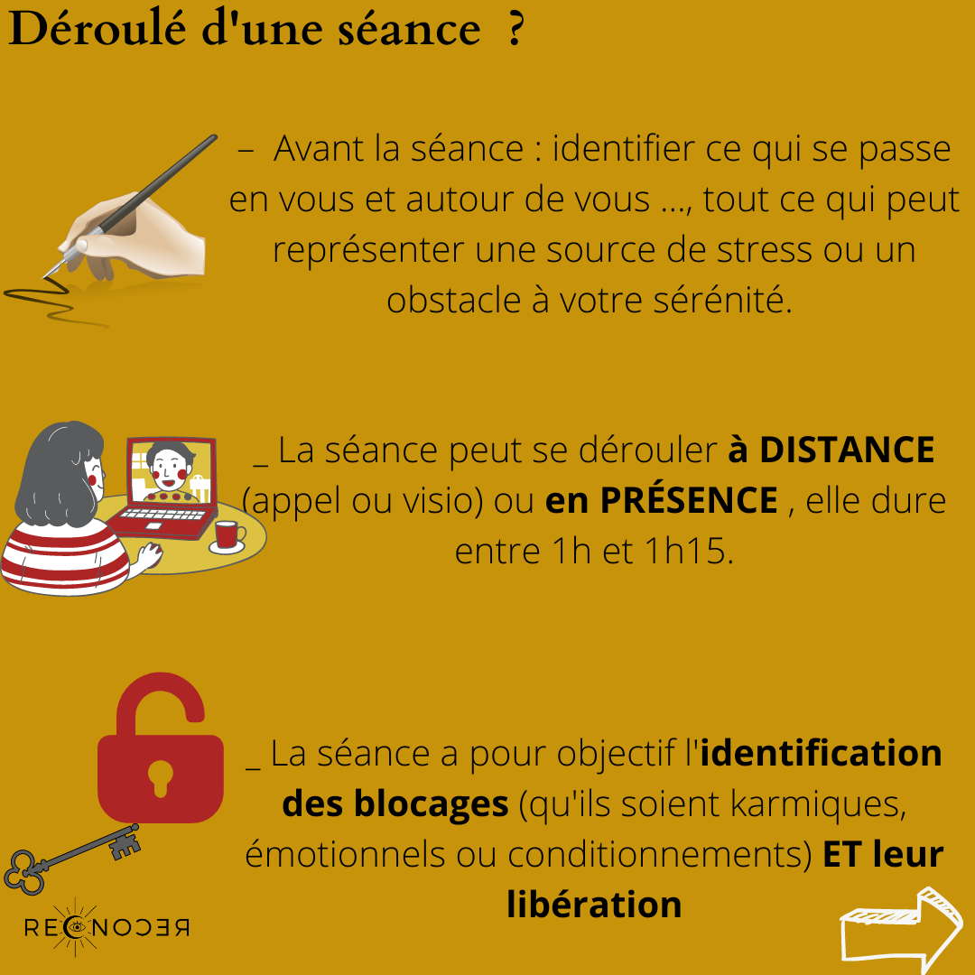 Explication du déroulé d'une séance à distance en karmathérapie